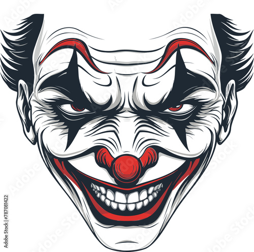 joker face cartoon vector white background isolated
