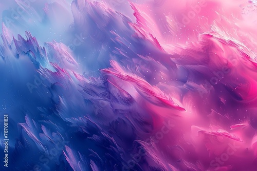 A digitally created expressive background with dynamic pink and blue brush strokes giving an abstract feel photo