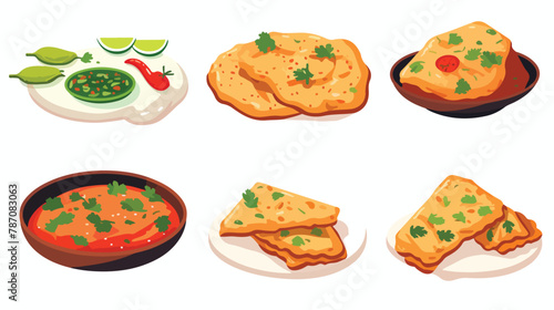 Indian food appetizer isolated icon Vector illustration