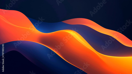 Abstract Orange and Blue Wavy Background Design