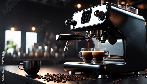 Futuristic espresso coffee maker photo