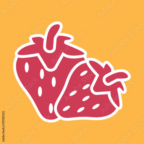 strawberry icon design vector template