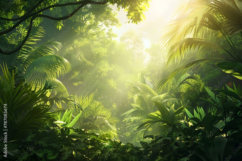 Obraz premium sun rays in the forest