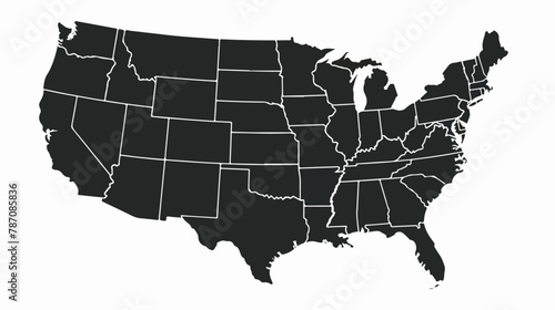 Kansas map vector. Map of Kansas state silhouette Vector