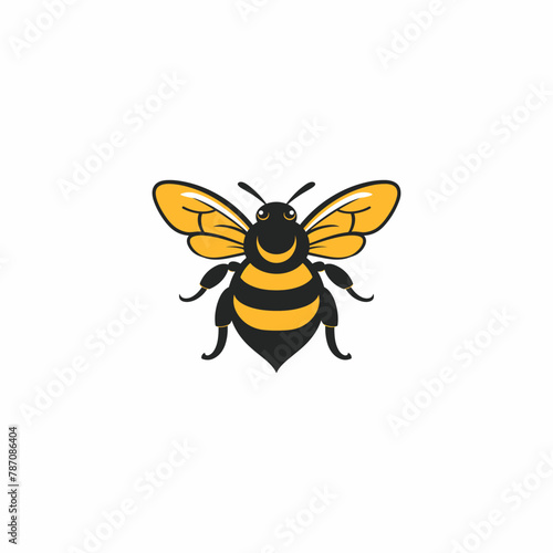 Bee logo design vector flat illustration template © Leyde