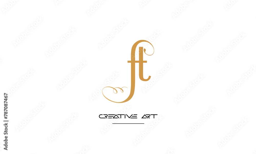 Fototapeta premium FT, TF, F, T abstract letters logo monogram