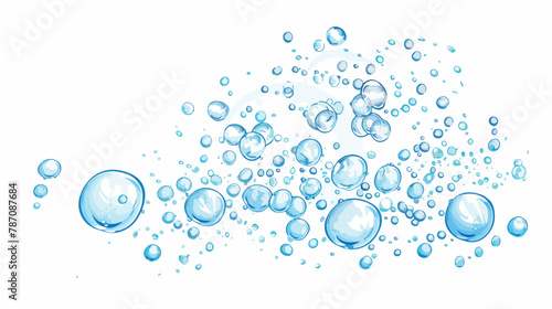 Large and small water bubbles flat vector isolated