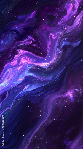 Vibrant abstract cosmic background with swirling purple and blue hues