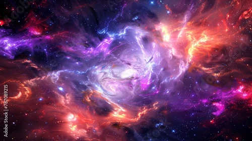 High-resolution image of a colorful and intricate nebula in deep space