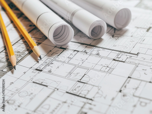 Architectural Plans and Drafting Pencils