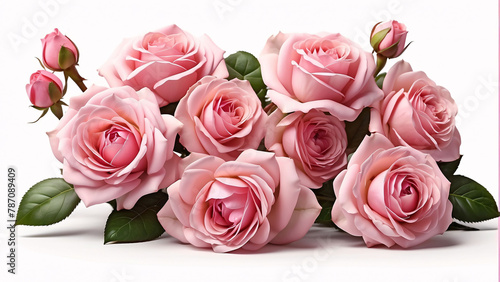 Fototapeta Naklejka Na Ścianę i Meble -  Pink roses isolated on white background
