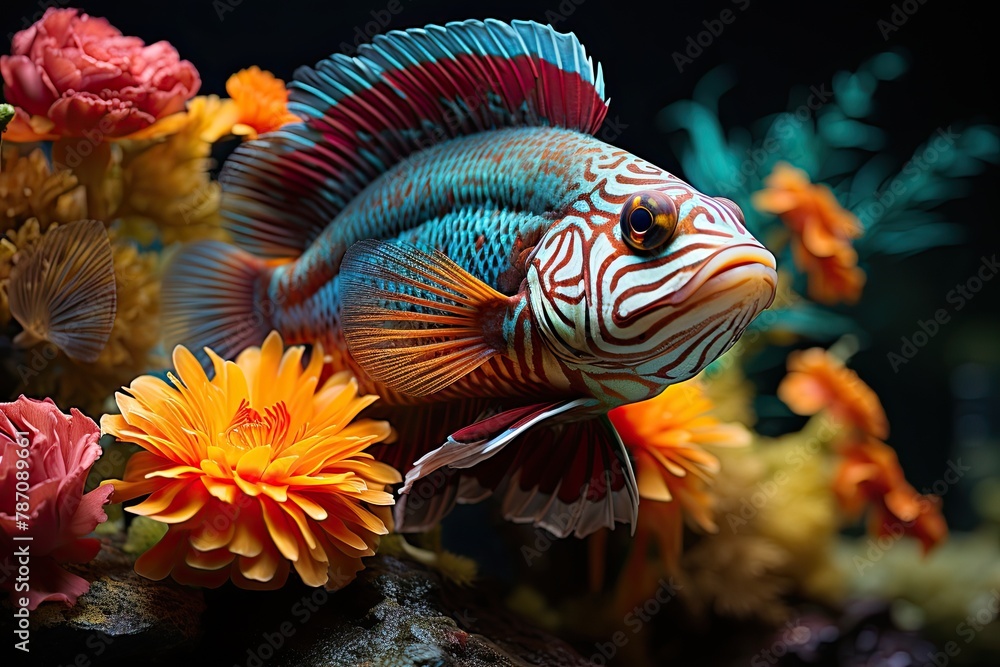 Captivating aquarium fish showcased alongside essential care tips. Explore the vibrant world of underwater companionship and responsible pet care, Generative AI. Captivating aquarium fish showcased alongside essential care tips. Explore the vibrant world of underwater companionship and responsible pet care, Generative AI.