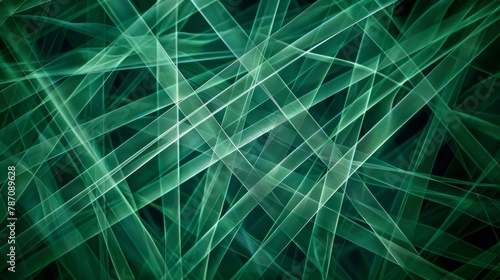 Abstract green intersecting lines background photo