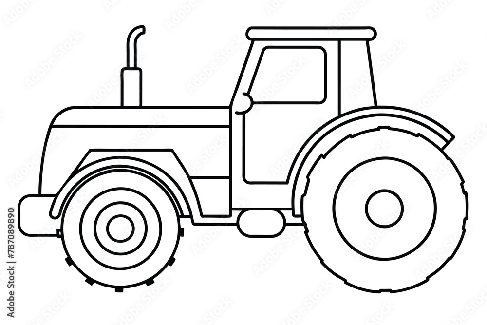tractor line art, vector illustration tractor line art, vector illustration