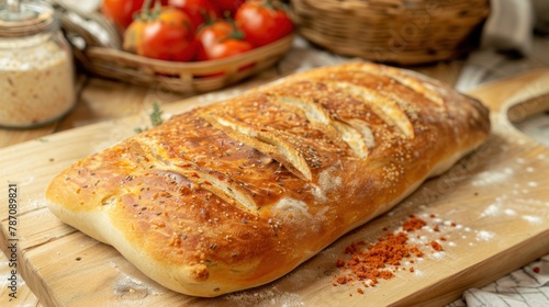 Pugliese bread on a baker photo