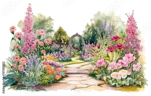 PNG Flower garden outdoors drawing