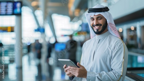 Arab Businessman Using Tablet