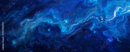 Cosmic blue abstract art background
