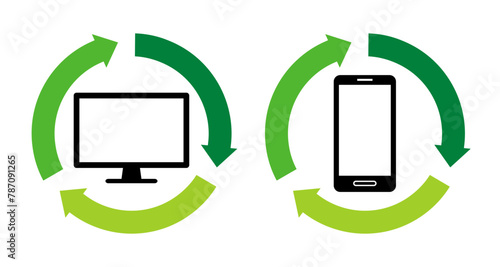 パソコンとスマホのリサイクルアイコン
