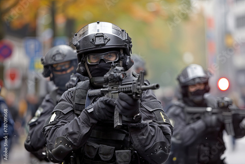 A german police swat team in action
