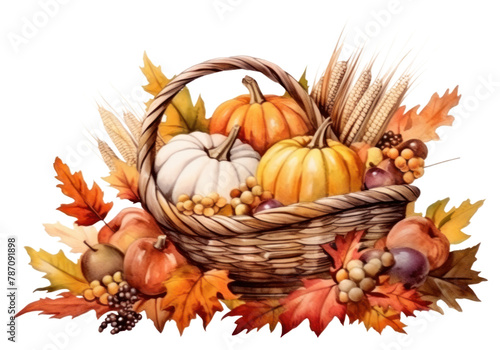 PNG Thanksgiving vegetable pumpkin basket