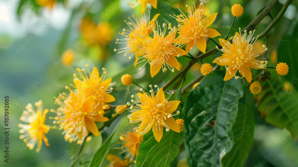 Tropical Yellow Blossoms with Water Droplets
Tropical Yellow Blossoms with Water Droplets