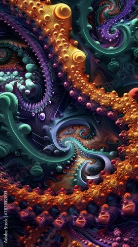 Wallpaper Mural Vibrant digital artwork showcasing mesmerizing fractal patterns Torontodigital.ca