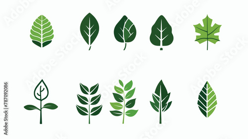 Logos of green Tree leaf ecology nature element Vector