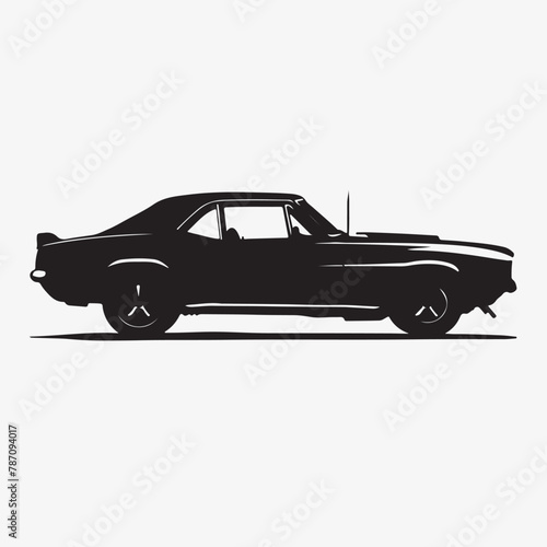 Great Silhouettes of Car White Background