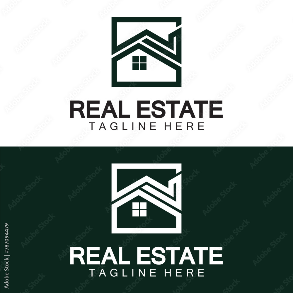 Real Estate Logo Vector. Logo Design Template for Property Real Estate Illustration with House Icon line minimalist concept Real Estate Logo Vector. Logo Design Template for Property Real Estate Illustration with House Icon line minimalist concept