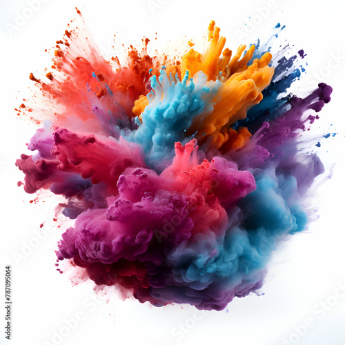 Colorful ink in water isolated on white background. Abstract background.