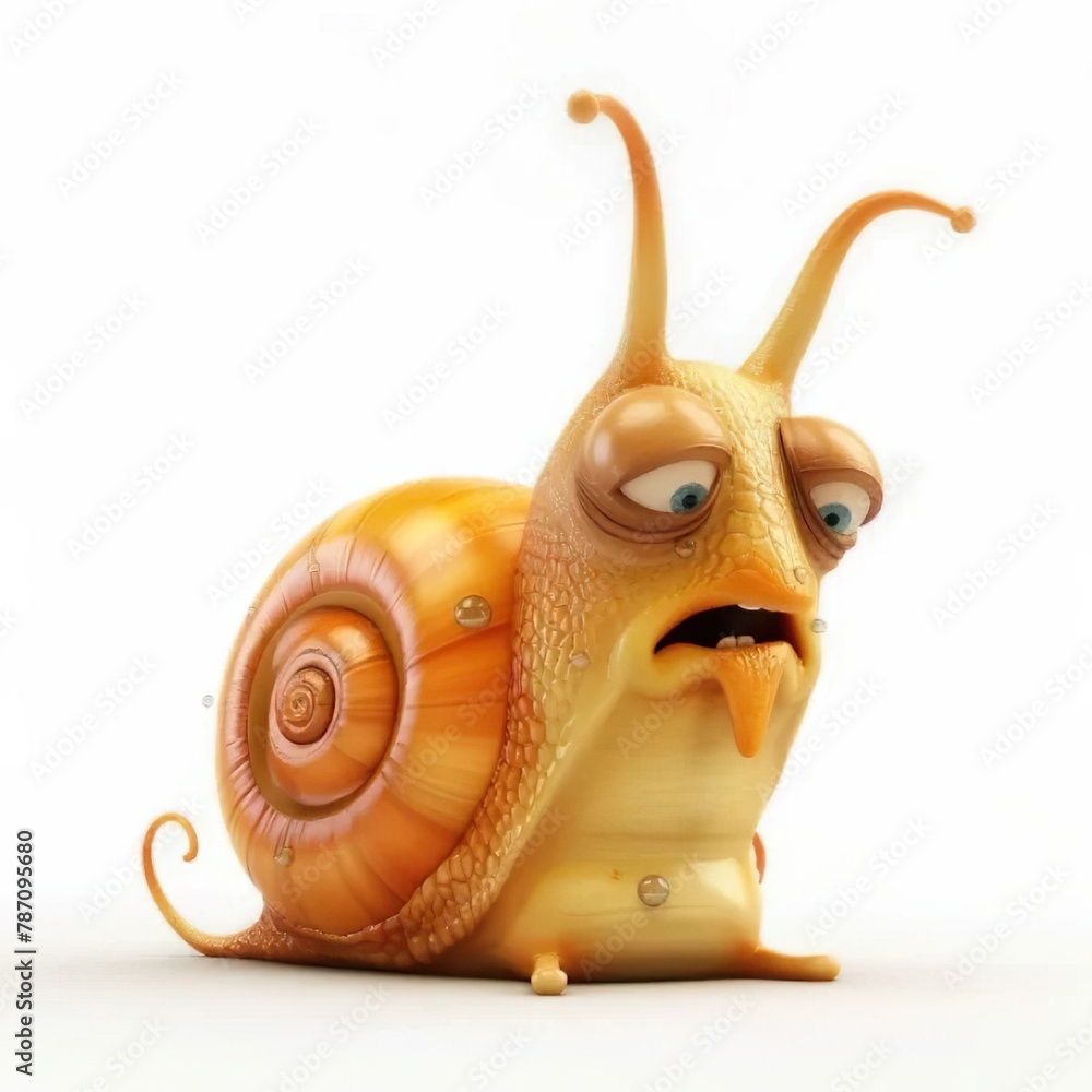 © Hip - 3D illustration of a snail isolated on a white background