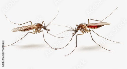two mosquitoes isolated on white background insect © Андрей Трубицын