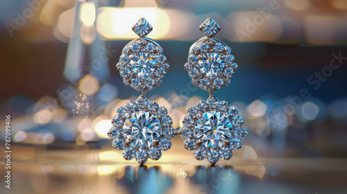 The earrings are made of diamonds and are very sparkly