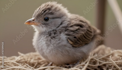 baby bird in a nest