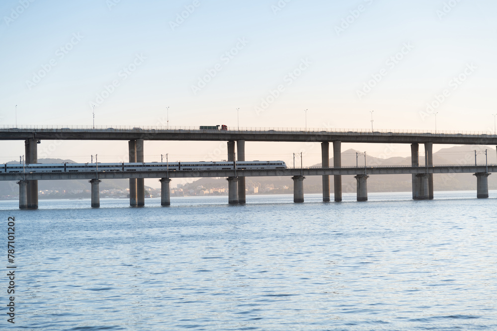 Long bridge over the sea