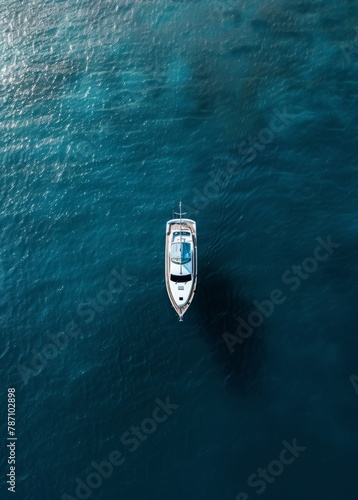 Boat Floating on Top of Body of Water