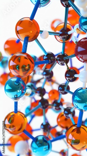 Molecular structure of oxygen, educational model, bright, clear labels, 