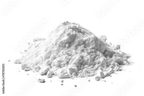 Talc powder pile isolated on white background