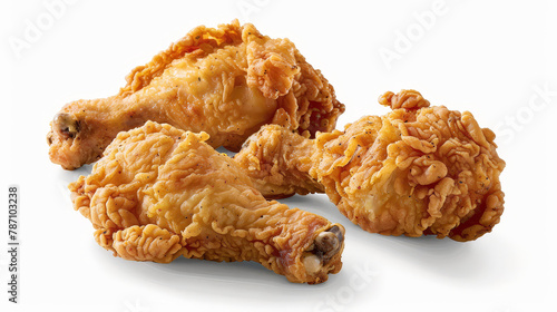 Realistic photo of fried chicken. Creative artistic diplay of fresh ingredients. AI Generative.