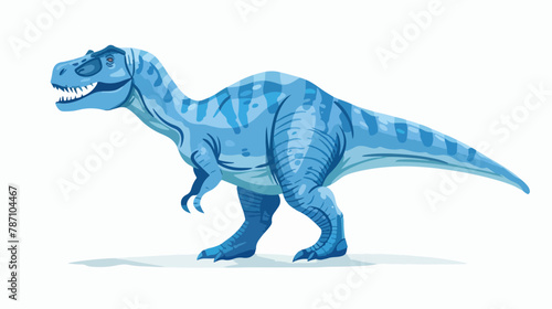One blue animal dinosaur tyrannosaurus in doodle style