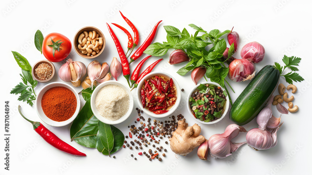 Realistic photo of asian food. Creative artistic diplay of fresh ingredients. AI Generative spice. Realistic photo of asian food. Creative artistic diplay of fresh ingredients. AI Generative spice.