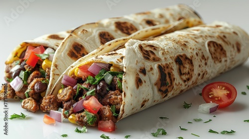 Hyperrealistic Burrito with white Background © mubshir