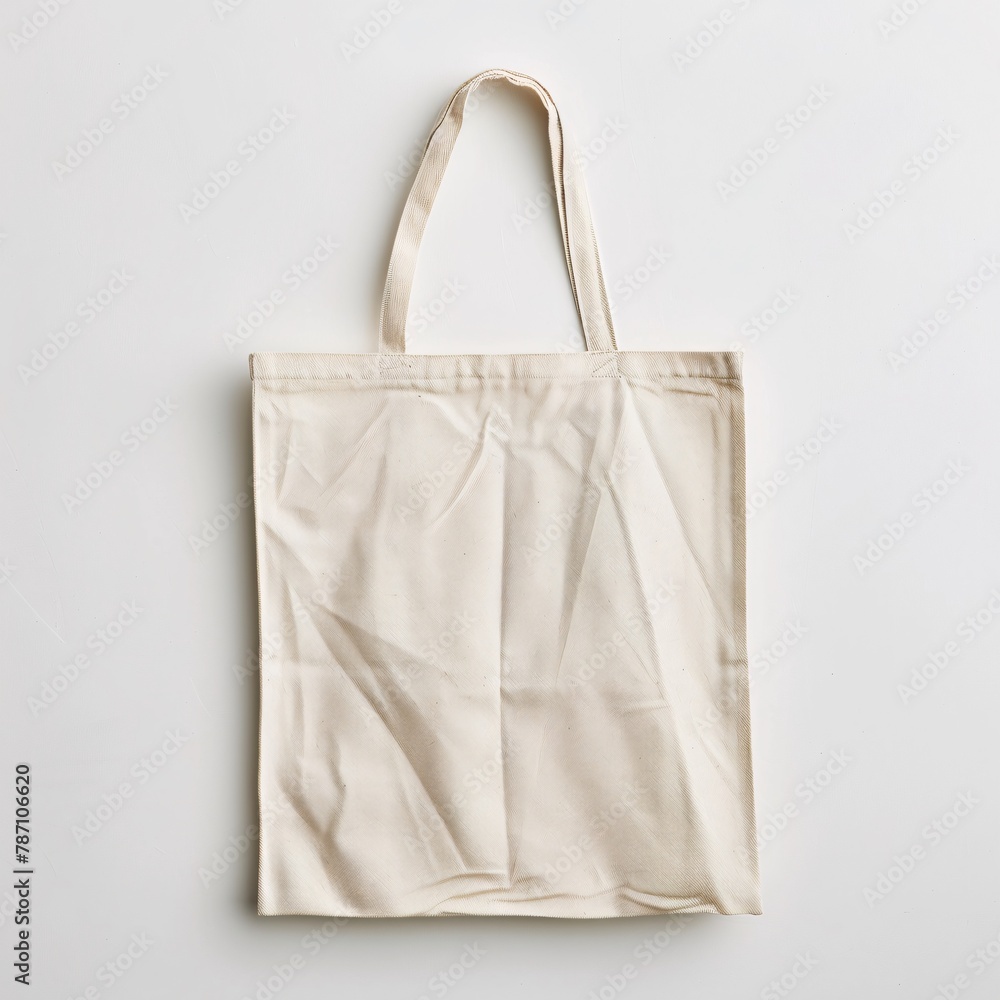 Blank tote bag mockup on a clean white background, canvas texture highlighted, perfect for customizable design presentations Blank tote bag mockup on a clean white background, canvas texture highlighted, perfect for customizable design presentations