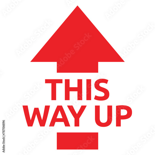 this way up label vector icon for packaging.