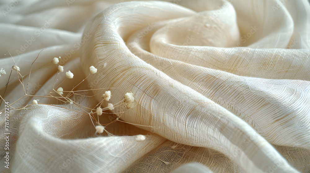 the folded texture of woven linen fabric the folded texture of woven linen fabric