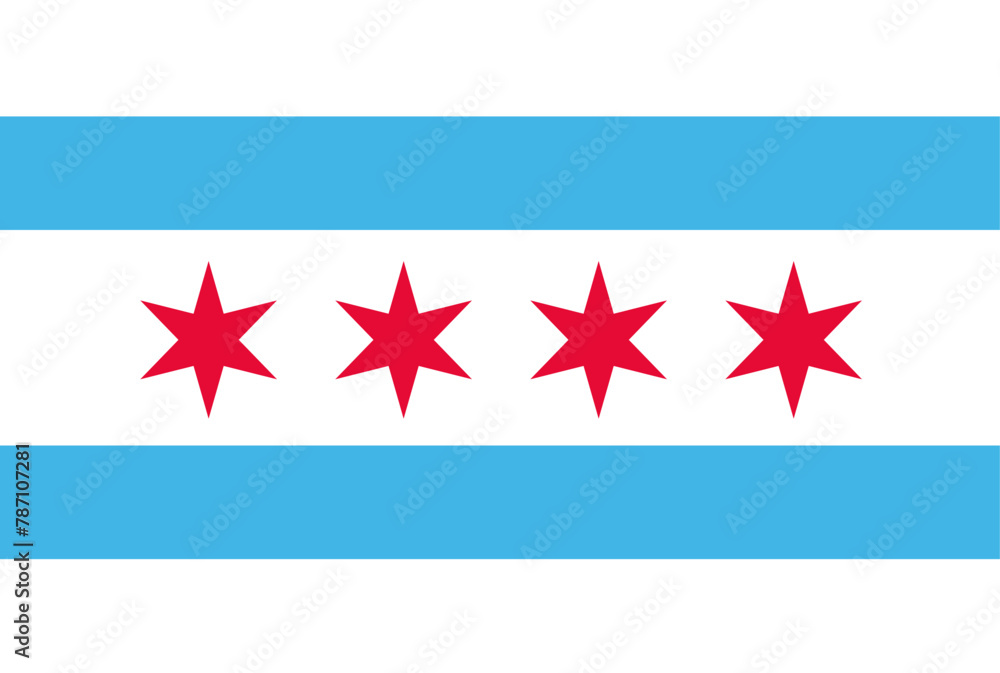Fototapeta premium Chicago flag - vector illustration