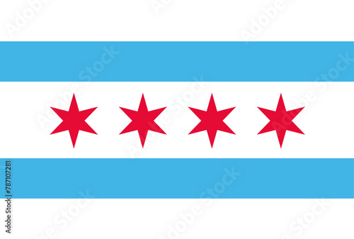 Chicago flag - vector illustration