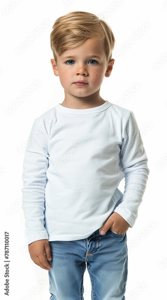 Toddler with hands in pockets wearing casuals Toddler with hands in pockets wearing casuals