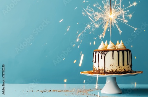 Birthday Cake With Sparkler